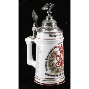 German Imperial Regimental beer stein  2. Badische Grenadier-Regiment �Kaiser Wilhelm I.� Nr. 110 Mannheim