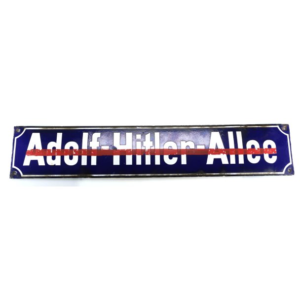 German WW2 Adolf H Allee - Street sign - fully documented!!