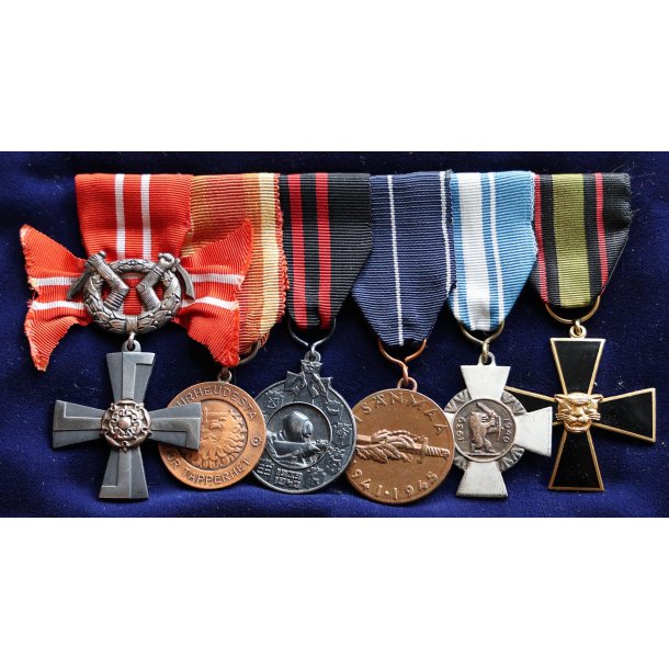 Finnish WW2 6-place medal bar