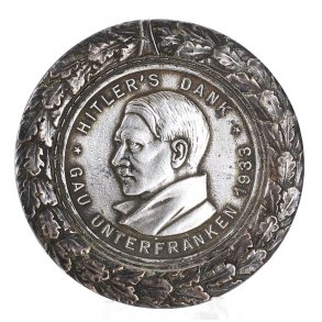 German WW2 Hitler's Dank Gau Unterfranken with oakleaves badge