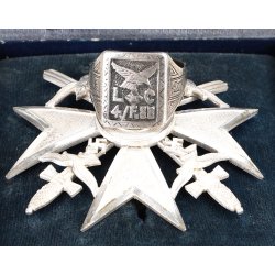 German WW2 Spanish Cross in silver with swords - cased + Legion Condor ring