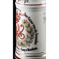 German Imperial Regimental beer stein  2. Badische Grenadier-Regiment �Kaiser Wilhelm I.� Nr. 110 Mannheim