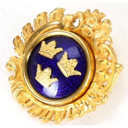 Swedish Three Crowns Enamel Brooch
