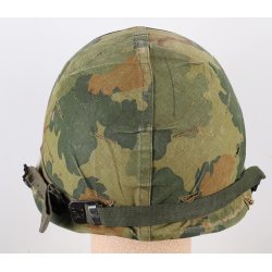 U.S. Vietnam War Era M1 Helmet with Camouflage Cover and Accessories