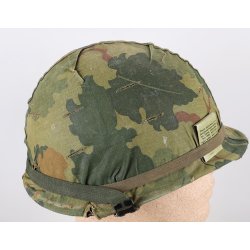 U.S. Vietnam War Era M1 Helmet with Camouflage Cover and Accessories
