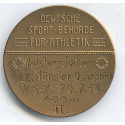 German WW1 Sport Organization for Athletics award plaque - cased