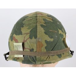 U.S. Vietnam War Era M1 Helmet with Camouflage Cover and Accessories