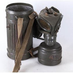 German WW2 Army Gas Mask with canister
