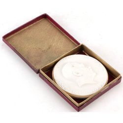 German WW2 Adolf H 50th Birthday Porcelain Medal - cased