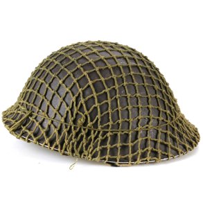 British WWII 1945 MkII Brodie Helmet with Camouflage Net