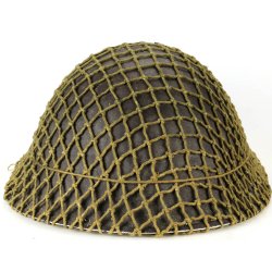 British WWII 1945 MkII Brodie Helmet with Camouflage Net