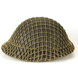 British WWII 1945 MkII Brodie Helmet with Camouflage Net