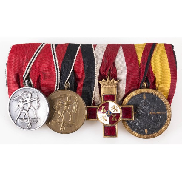 German WW2 Legion Condor 4-place medal bar