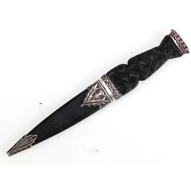 Scottish Thistle Sgian Dubh knife with Stone