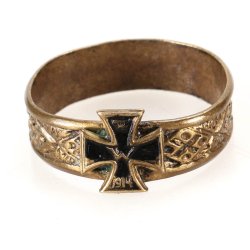 German WW1 Patriotic iron cross ring