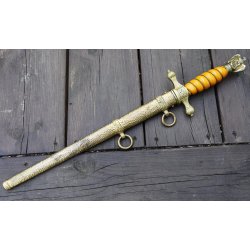 German WW2 Kriegsmarine Officers dagger with hammered scabbard