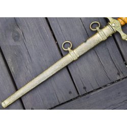 German WW2 Kriegsmarine Officers dagger with hammered scabbard