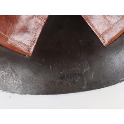 Swedish WW2 m/1926 Steel Helmet with Rare Camouflage paint and "Marin" Coastal Artillery Marking