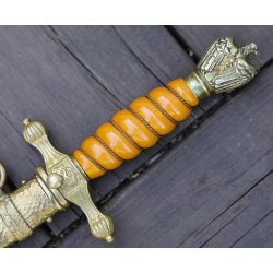 German WW2 Kriegsmarine Officers dagger with hammered scabbard