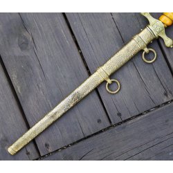 German WW2 Kriegsmarine Officers dagger with hammered scabbard
