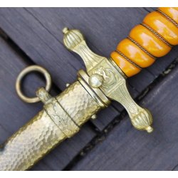 German WW2 Kriegsmarine Officers dagger with hammered scabbard