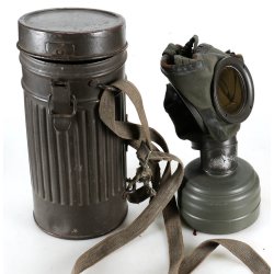 German WW2 Army Gas Mask with canister