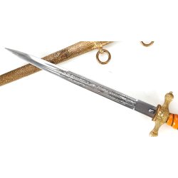 German WW2 Kriegsmarine Officers dagger with hammered scabbard