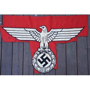 German WW2 early State service flag cut-out -  British vet bringback
