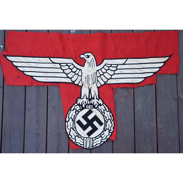 German WW2 early State service flag cut-out -  British vet bringback