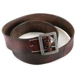 German WW2 Officer's Brown Leather Belt And Double Claw Buckle 