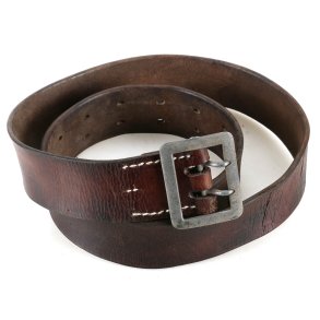 German WW2 Officer's Brown Leather Belt And Double Claw Buckle 