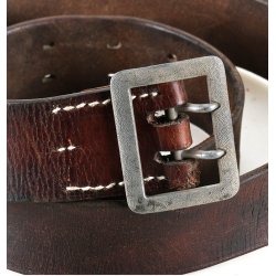German WW2 Officer's Brown Leather Belt And Double Claw Buckle 