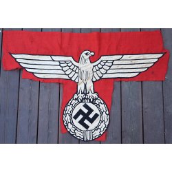German WW2 early State service flag cut-out -  British vet bringback