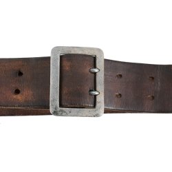German WW2 Officer's Brown Leather Belt And Double Claw Buckle 