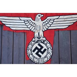 German WW2 early State service flag cut-out -  British vet bringback