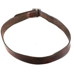 German WW2 Officer's Brown Leather Belt And Double Claw Buckle 