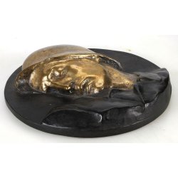 German WW2 Wounded German Soldier with helmet High-Relief wall Plaque