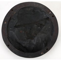 German WW2 Wounded German Soldier with helmet High-Relief wall Plaque