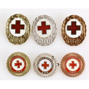East German, DDR, Red Cross badges - full set