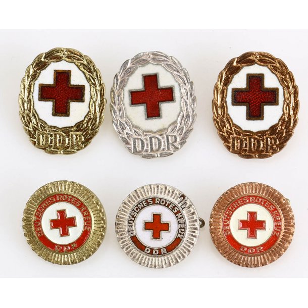 East German, DDR, Red Cross badges - full set