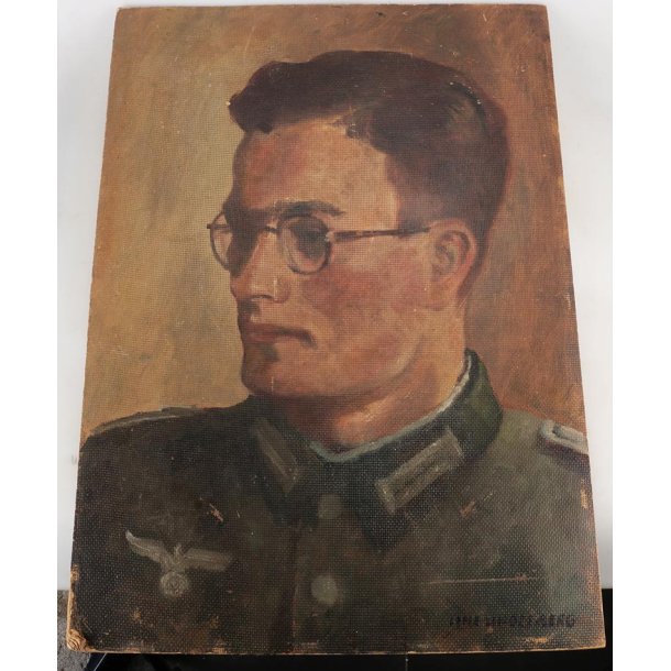German WW2 Soldier oil painting