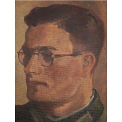 German WW2 Soldier oil painting