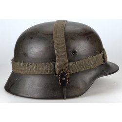 German WW2 Army SD M35 helmet with camo strap
