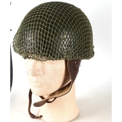 British WWII  BMB 1944 HSDR Dispatch Rider Helmet w/ Net &amp; Greek Commando/LOK Markings