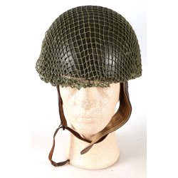 British WWII  BMB 1944 HSDR Dispatch Rider Helmet w/ Net &amp; Greek Commando/LOK Markings