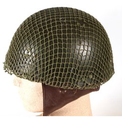 British WWII  BMB 1944 HSDR Dispatch Rider Helmet w/ Net &amp; Greek Commando/LOK Markings