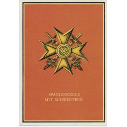 Propaganda postcard Spanish cross in gold
