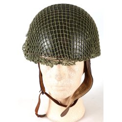 British WWII  BMB 1944 HSDR Dispatch Rider Helmet w/ Net &amp; Greek Commando/LOK Markings