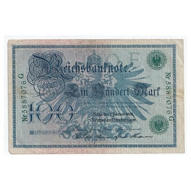 Reichsmark, 100 Mark 1908