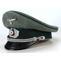 German WW2 Army Officer's visor cap - Green piping 'Extra klasse'